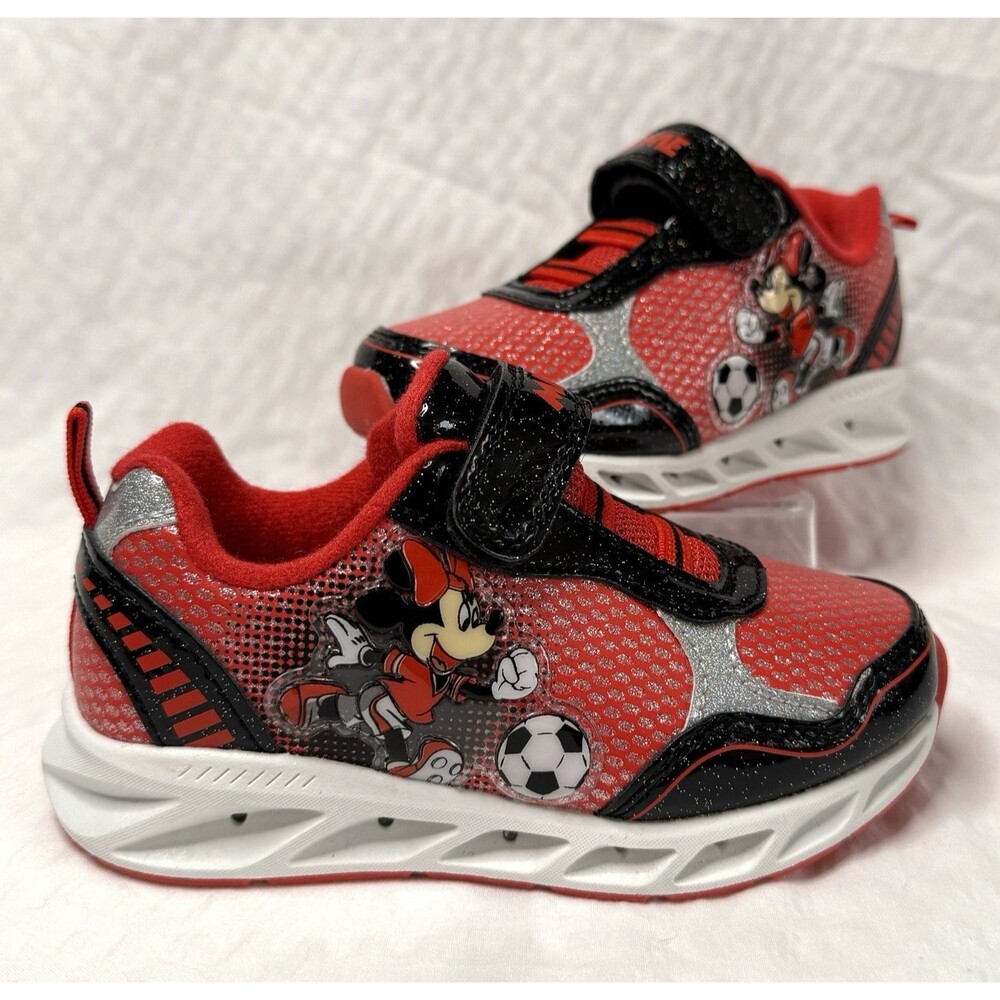 Disney Minnie Mouse Toddler Light Up Sneakers Size 9c Girls Athletic Kids Shoes